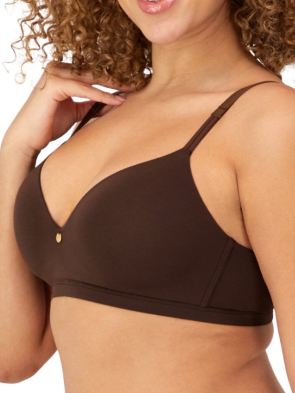 Maidenform Women's Luxe Wireless T-Shirt Bra Brown Bra Size 34D 7001